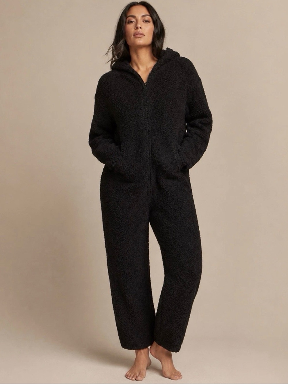 Skims Cozy Knit Onyx One Piece Jumpsuit Loungewear